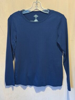 St. John's Bay Navy Crewneck Petite Tee